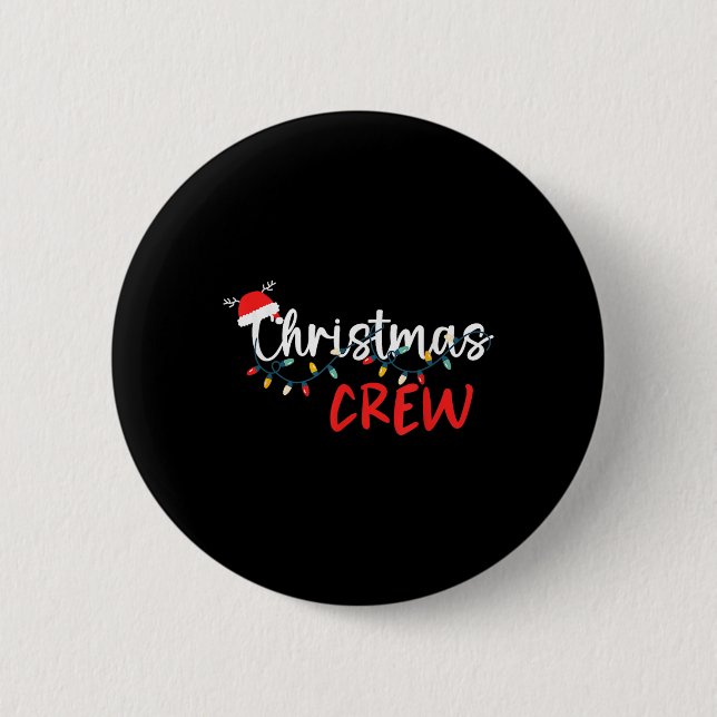Chapa Redonda De 5 Cm Navidades Crew Xmas Iluminan Pajamas Familiares (Anverso)