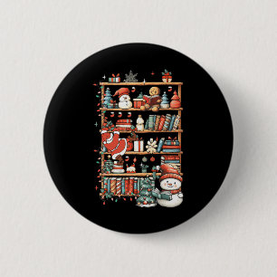 Chapa Redonda De 5 Cm Navidades Cuidados Librería Santa Reading Books Gi