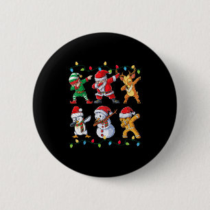 Chapa Redonda De 5 Cm Navidades de amigos de Dabbing Santa Elf Chicas ho