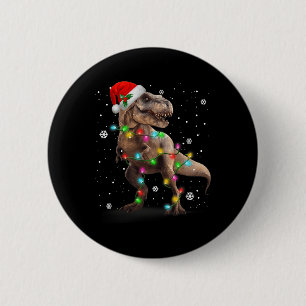 Chapa Redonda De 5 Cm Navidades de árbol de dinosaurio T-rex Navidad Mas
