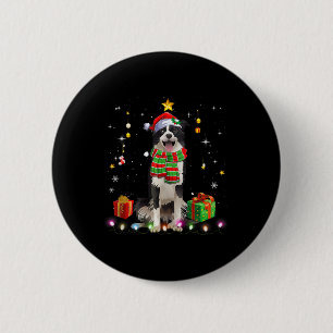 Chapa Redonda De 5 Cm Navidades de árbol de perro de color de borde suét