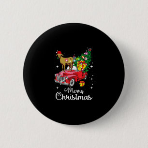 Chapa Redonda De 5 Cm Navidades de autos rojos en Goat Rides