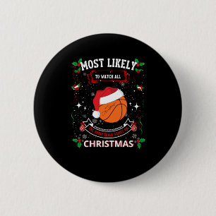 Chapa Redonda De 5 Cm Navidades de baloncesto