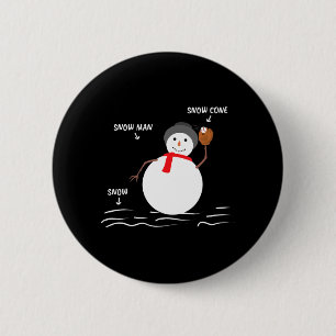 Chapa Redonda De 5 Cm Navidades de béisbol Snowman Snow Cone Catch Desig