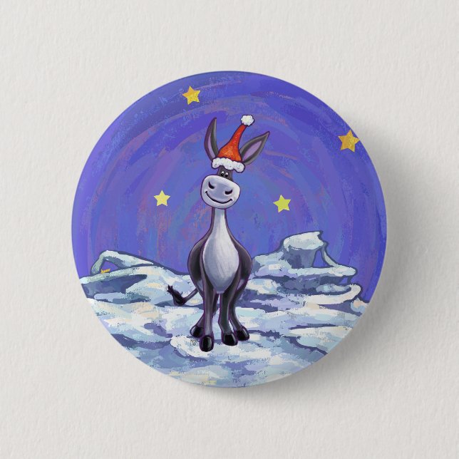 Chapa Redonda De 5 Cm Navidades de burro (Anverso)