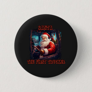 Chapa Redonda De 5 Cm Navidades de camioneros de Santa Claus fest