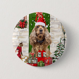 Chapa Redonda De 5 Cm Navidades de Cocker Spaniel Dog