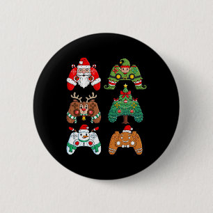 Chapa Redonda De 5 Cm Navidades de control de juegos de Santa Elf se bur
