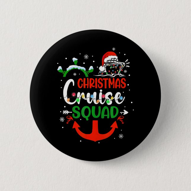 Chapa Redonda De 5 Cm Navidades de crucero para familias de merry Cruise (Anverso)