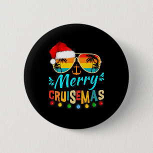 Chapa Redonda De 5 Cm Navidades de cruceros Santa Reindeer