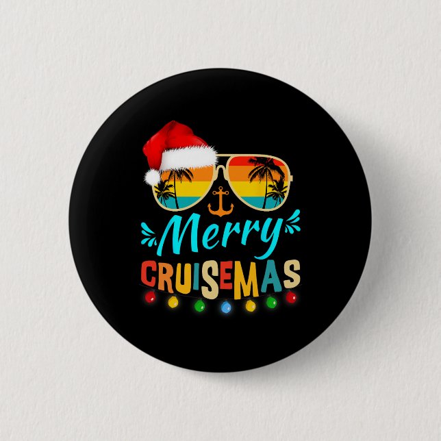 Chapa Redonda De 5 Cm Navidades de cruceros Santa Reindeer (Anverso)