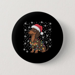 Chapa Redonda De 5 Cm Navidades de Dachshund