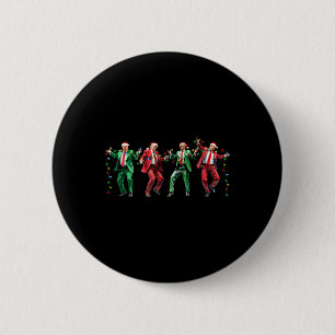 Chapa Redonda De 5 Cm Navidades de Danza Santa Claus en Trump son divert