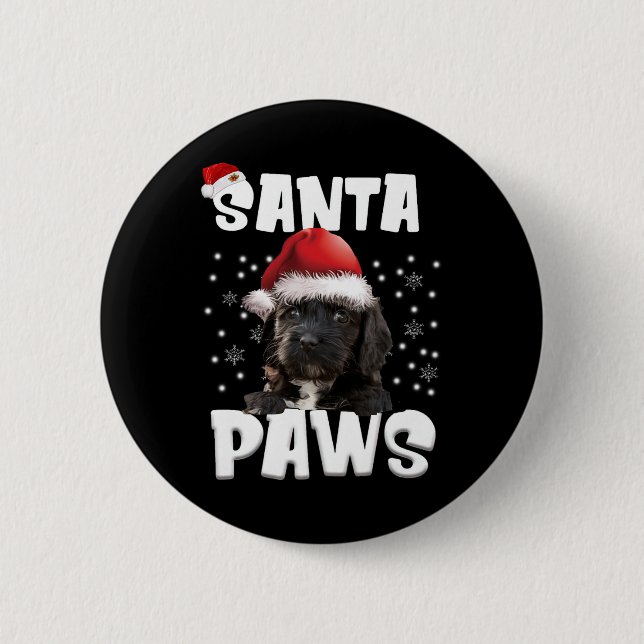 Chapa Redonda De 5 Cm Navidades de Diversión Apoo Iluminan Perro Perro P (Anverso)