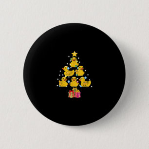 Chapa Redonda De 5 Cm Navidades de Duckie Quack, Árbol de Navidad de Duc