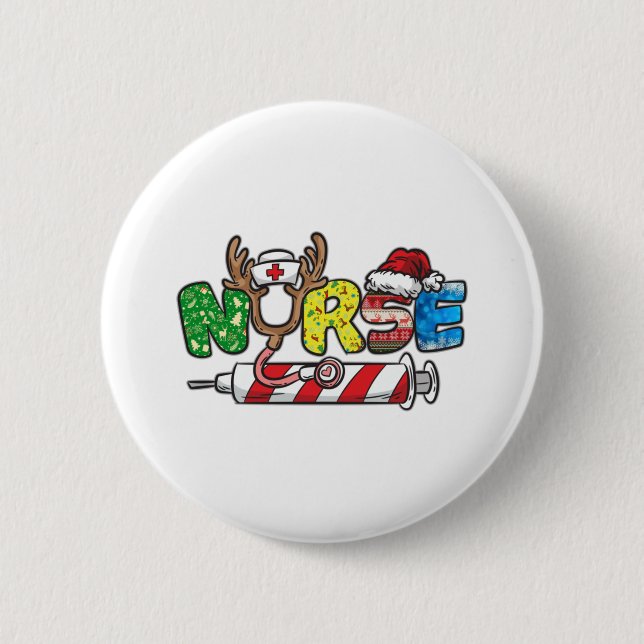 Chapa Redonda De 5 Cm Navidades de enfermería (Anverso)