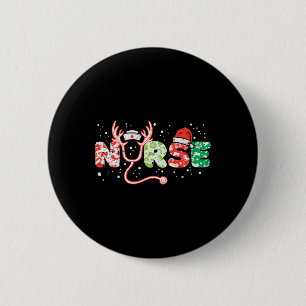 Chapa Redonda De 5 Cm Navidades de enfermería Stethoscope Enfermeras de