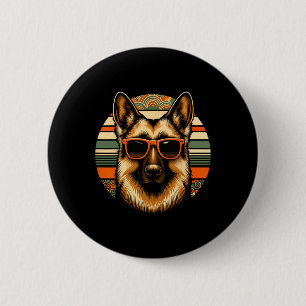 Chapa Redonda De 5 Cm Navidades de estilo retro de perro pastor alemán d