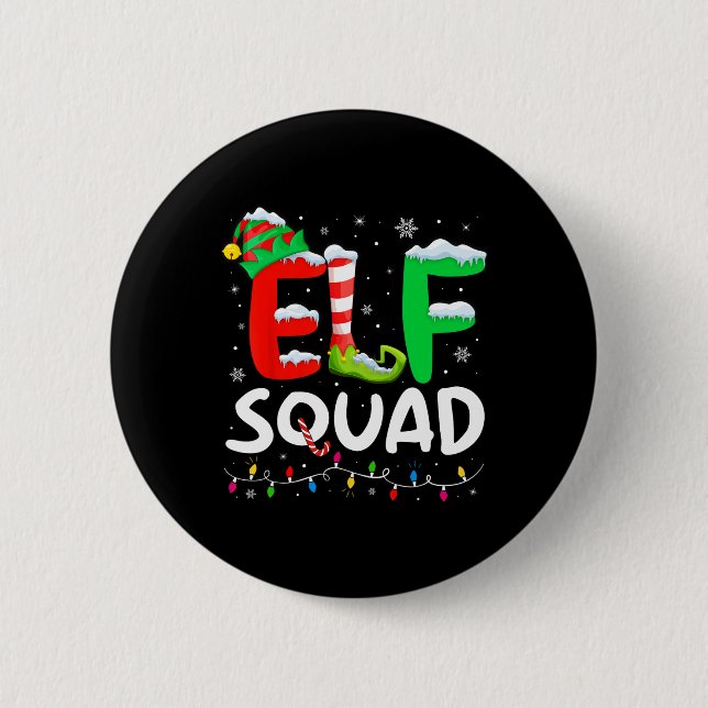 Chapa Redonda De 5 Cm Navidades de familia Elf coincidiendo con pijamas  (Anverso)
