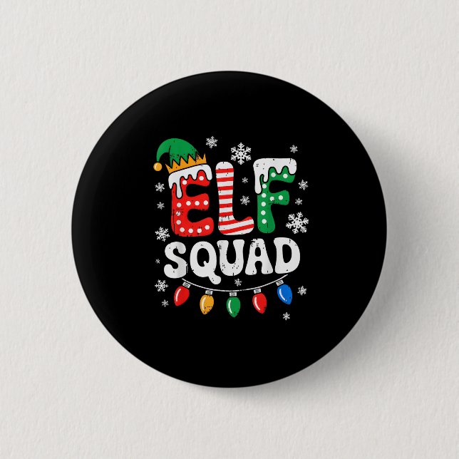 Chapa Redonda De 5 Cm Navidades de familia Groovy Elf Squad Elf coincidi (Anverso)