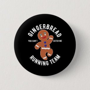 Chapa Redonda De 5 Cm Navidades de Gingerbread Running Team Fun Gingerbr