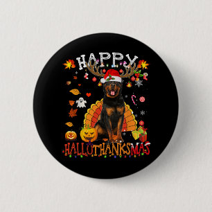 Chapa Redonda De 5 Cm Navidades de Halloween del Rottweiler Dog Happy Ha