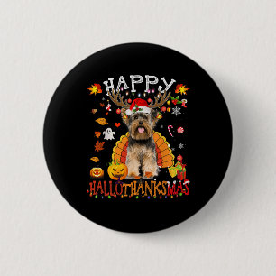 Chapa Redonda De 5 Cm Navidades de Halloween en Yorkshire Dog Happy Hall