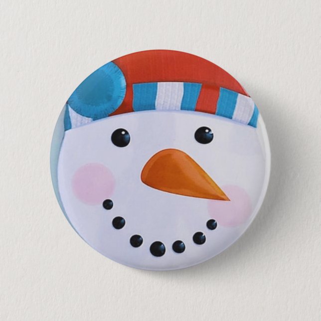Chapa Redonda De 5 Cm Navidades de invierno Snowman Carrot Nose (Anverso)