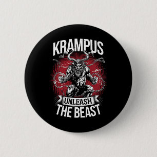 Chapa Redonda De 5 Cm Navidades de Krampusnacht Monster Krampus Lover Fe