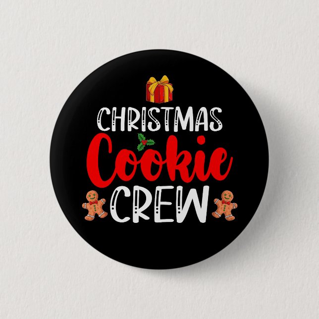 Chapa Redonda De 5 Cm Navidades de la familia Cookie Crew Pajamas Navida (Anverso)