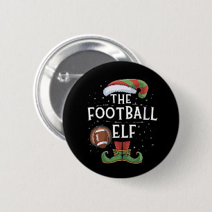 Chapa Redonda De 5 Cm Navidades de la Familia Elf de Fútbol Americano