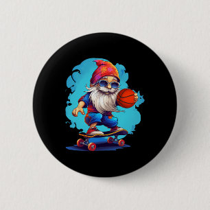 Chapa Redonda De 5 Cm Navidades de la familia Gnome de baloncesto en Ska