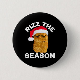 Chapa Redonda De 5 Cm Navidades de los nugget de pollo Rizz La temporada