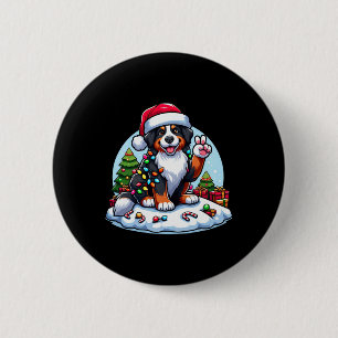 Chapa Redonda De 5 Cm Navidades de Montaña de Peace Hand Bernese ilumina