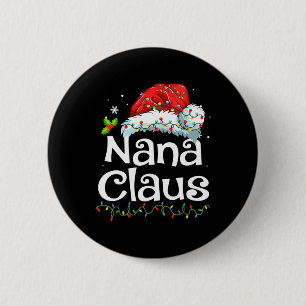 Chapa Redonda De 5 Cm Navidades de Nana Claus Familia Pajama Matando Nav