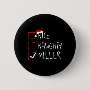 Chapa Redonda De 5 Cm Navidades de Nice Naughty Miller List Santa Clau