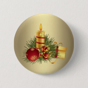 Chapa Redonda De 5 Cm Navidades de oro
