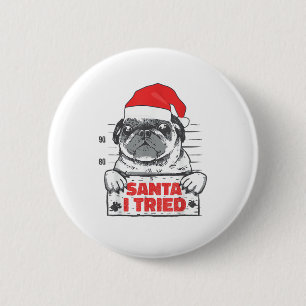 Chapa Redonda De 5 Cm Navidades de Perros de Amor Pajamas Santa I Probó 