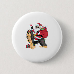 Chapa Redonda De 5 Cm Navidades de perros de La Habana iluminan Santa Ri