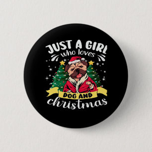 Chapa Redonda De 5 Cm Navidades de perros - Sólo un Chica que ama al per