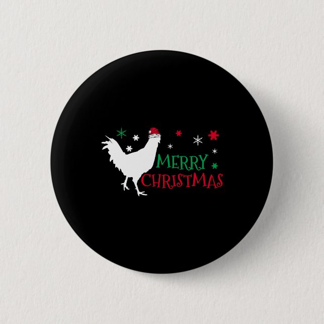 Chapa Redonda De 5 Cm Navidades de pollo (Anverso)