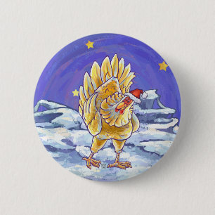 Chapa Redonda De 5 Cm Navidades de pollo