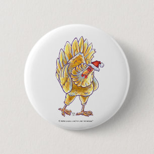 Chapa Redonda De 5 Cm Navidades de pollo