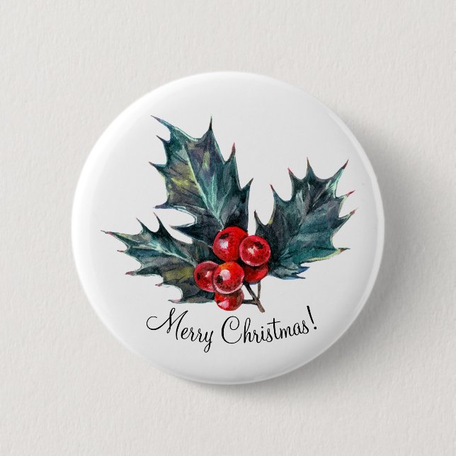 Chapa Redonda De 5 Cm Navidades de primavera holly personalizados (Anverso)