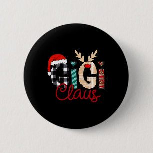 Chapa Redonda De 5 Cm Navidades de renos de Gigi Claus