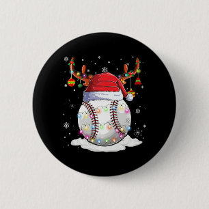 Chapa Redonda De 5 Cm Navidades de renos de Santa Hat Ball