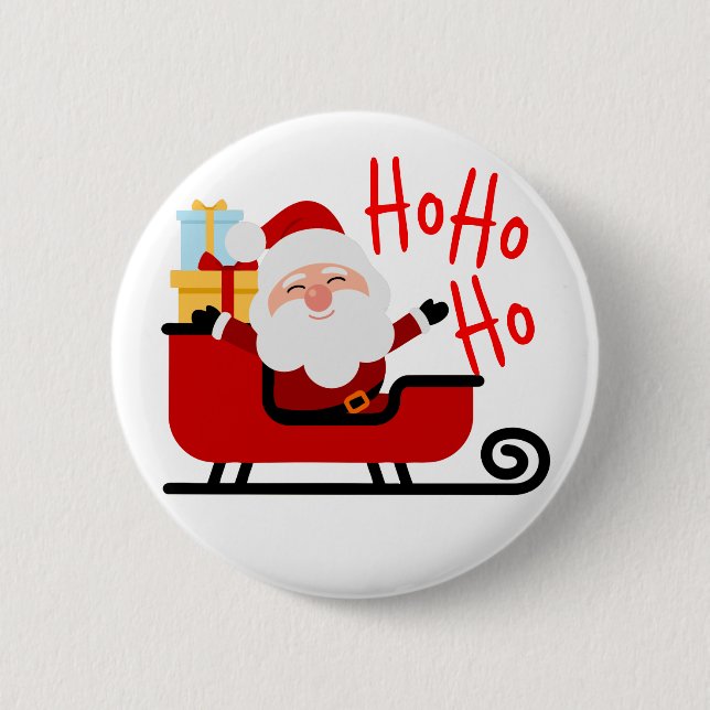 Chapa Redonda De 5 Cm Navidades de Santa Laughing (Anverso)