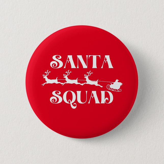 Chapa Redonda De 5 Cm Navidades de Santa Squad (Anverso)
