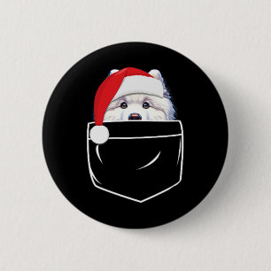 Chapa Redonda De 5 Cm Navidades de Sombrero de Perro Samoyed publicaron 