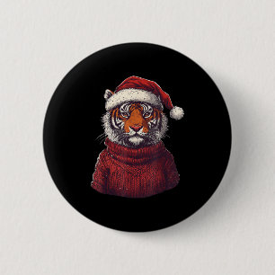 Chapa Redonda De 5 Cm Navidades de Sombrero Santa Fea Tigre